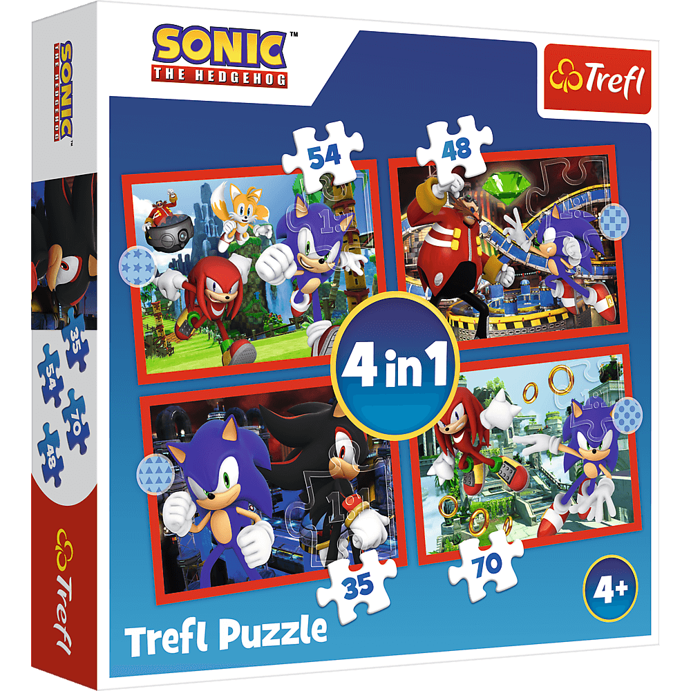 פאזל סוניק סט 4 פאזלים