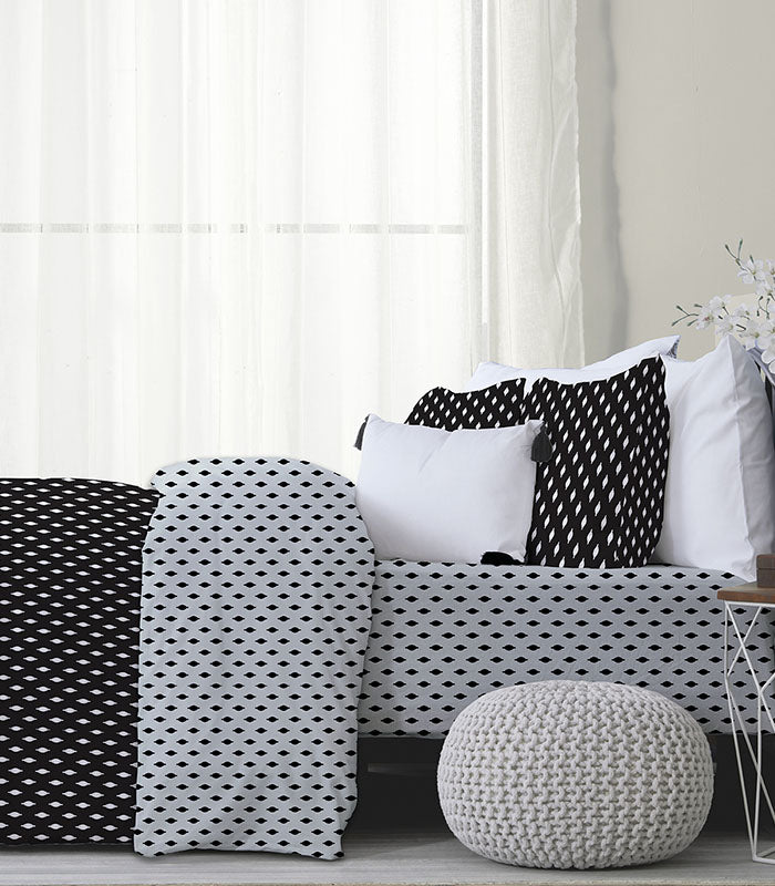 סט זוגי 100% כותנה דגם ריין שחור