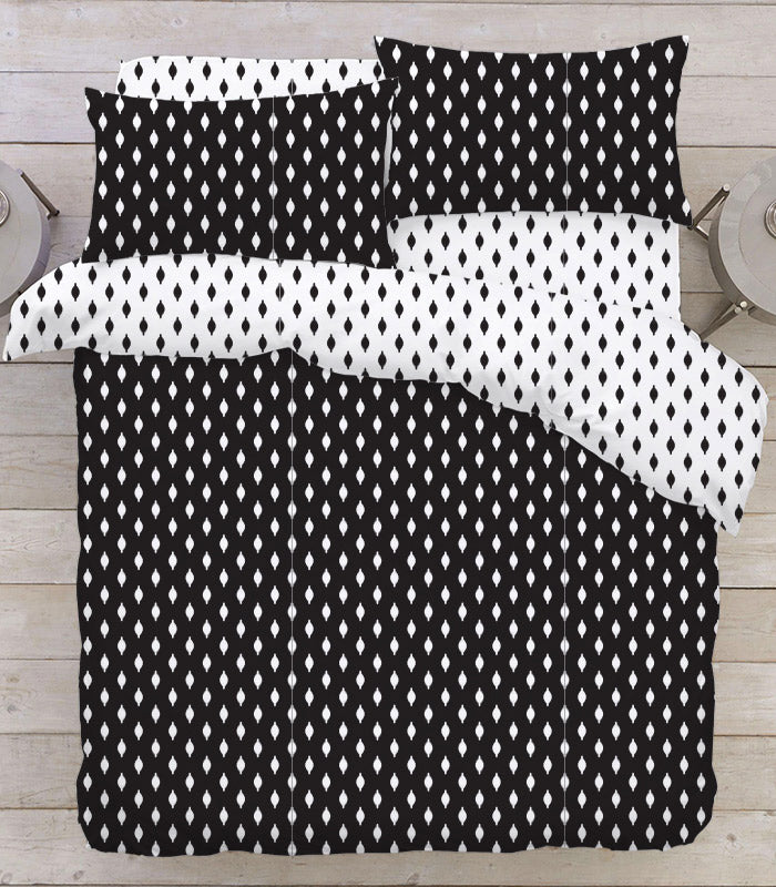 סט זוגי 100% כותנה דגם ריין שחור