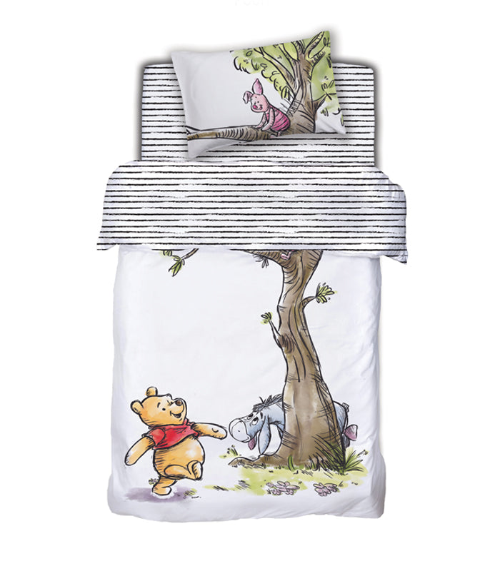 סט מצעים מיטה וחצי 100% כותנה פו הדוב