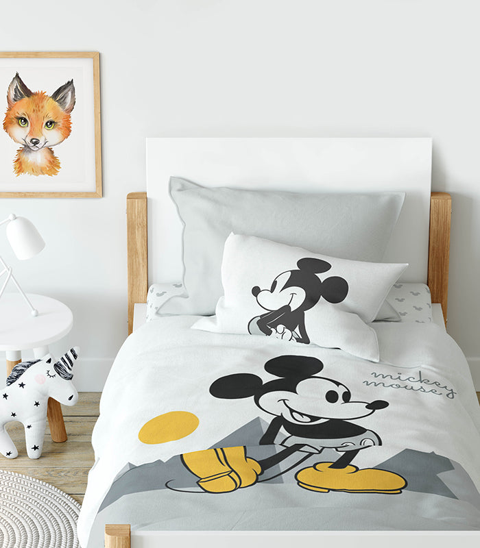 סט מצעים פלנל 100% כותנה מיטה וחצי סאני מיקי