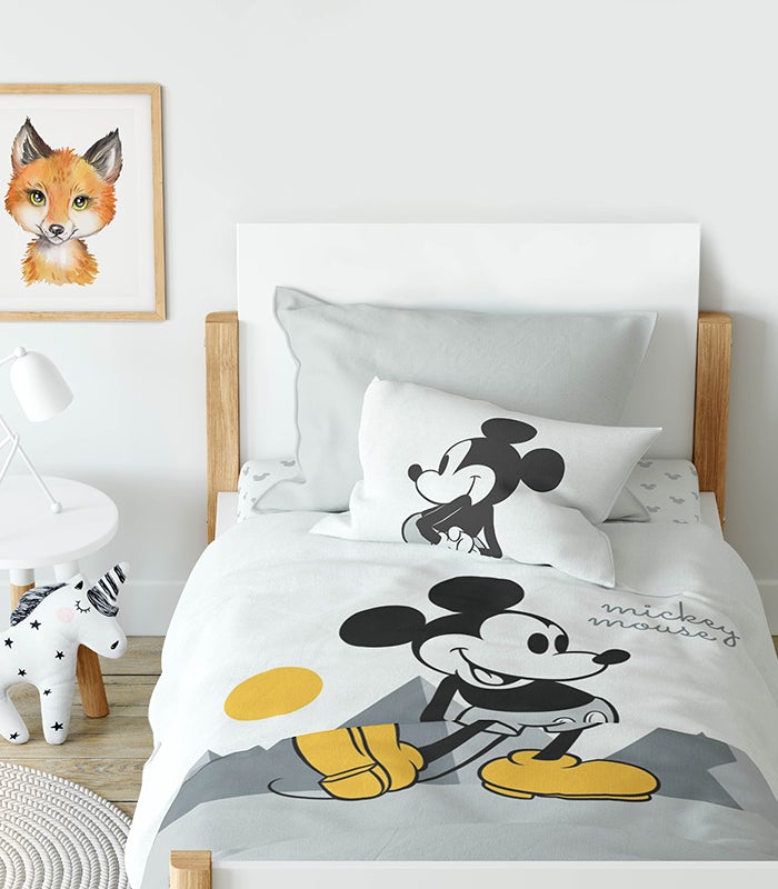 סט מצעים פלנל 100% כותנה מיטה וחצי סאני מיקי