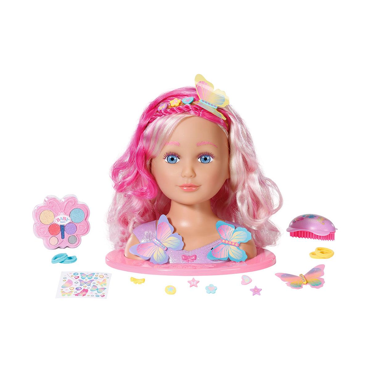 ראש בובה איכותי עם איפור ואבזירי שיער בייבי בורן