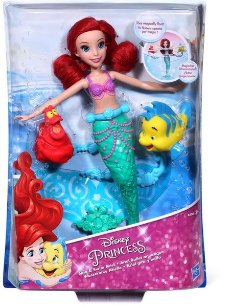 בובת אריאל בת הים מסתובבת במים