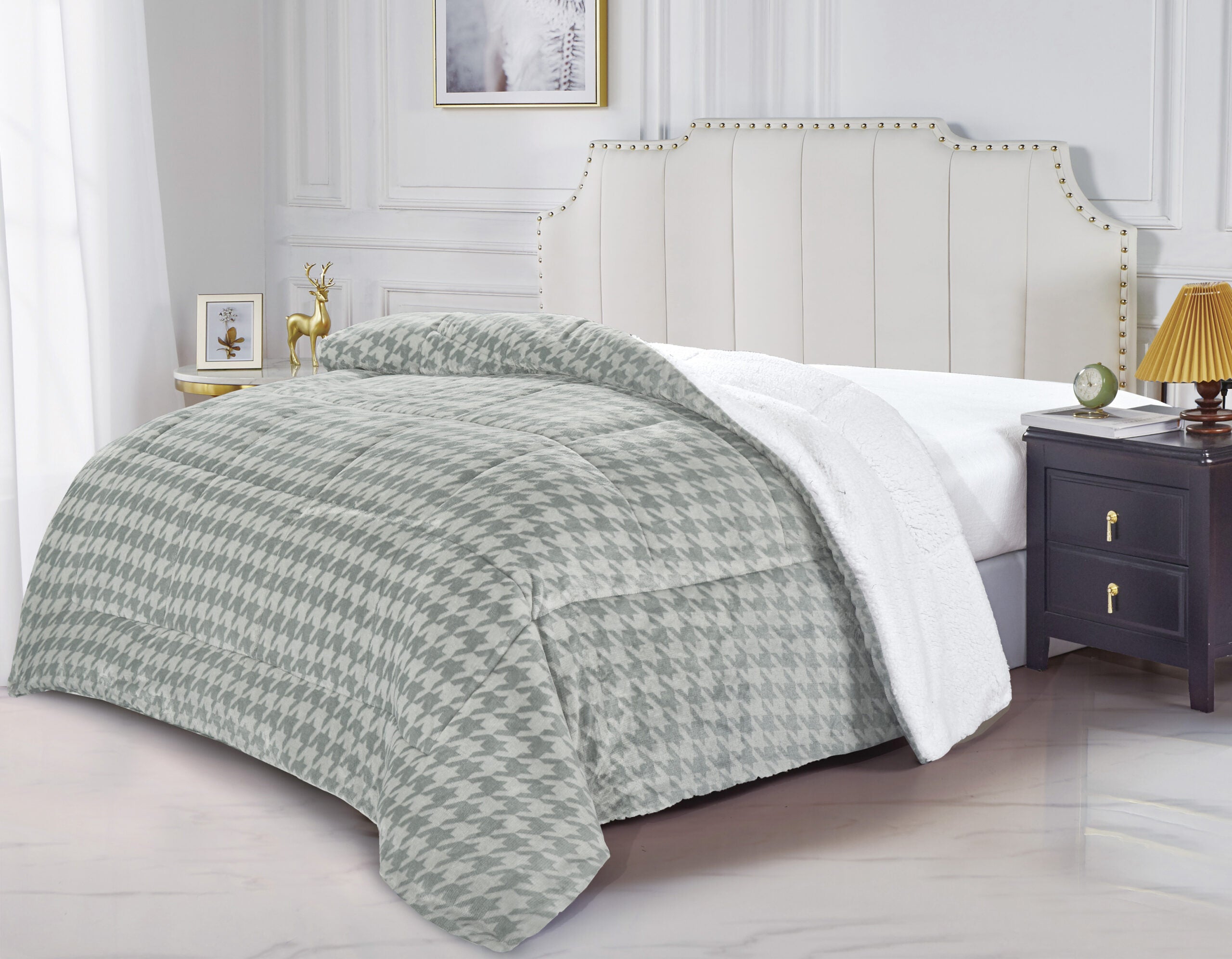 שמיכת כבש חמה ממולאת זוגית