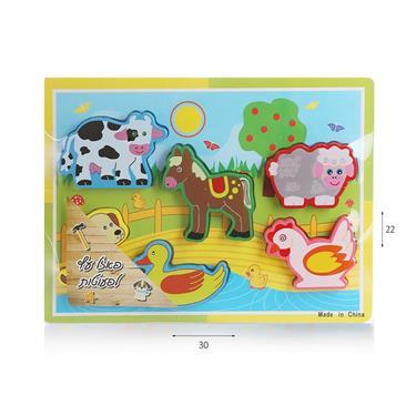 פאזל עץ לפעוטות-חיות החווה-zrizi toys