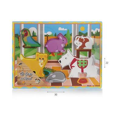 פאזל עץ לפעוטות-חיות בית-zrizi toys