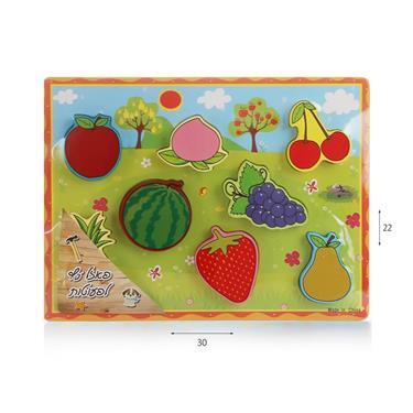 פאזל עץ לפעוטות-פירות-zrizi toys