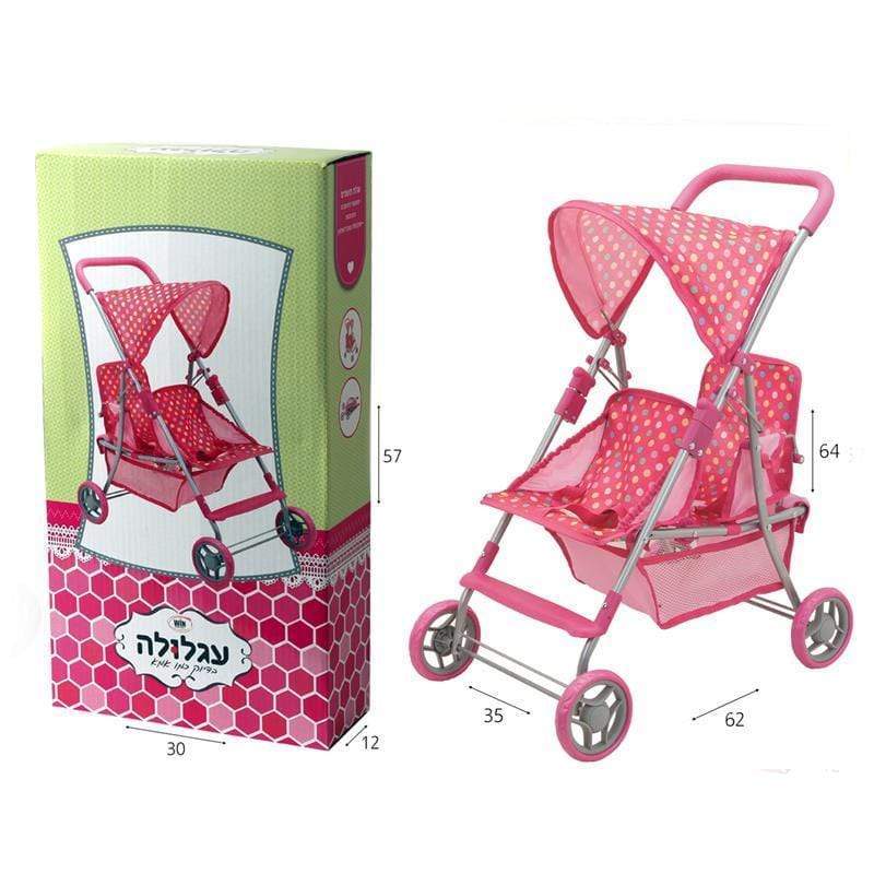 עגלה תאומים איכותית לבובה-zrizi toys