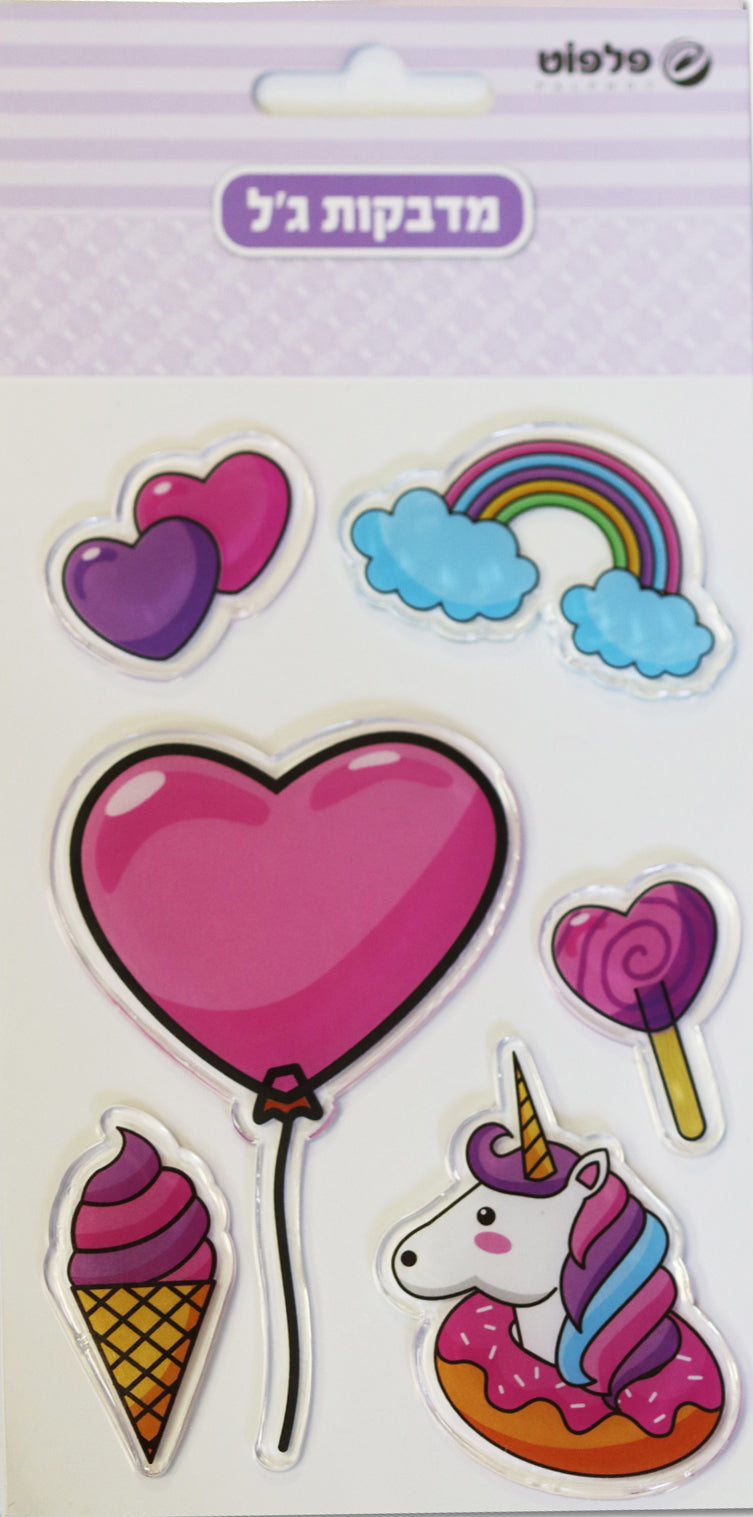 מדבקות ג'לי לבבות