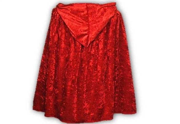 גלימה אדומה עם כובע מקטיפה 117 ס"מ