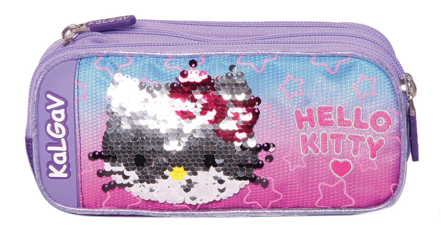 קלמר הלו קיטי סגול עם פייטים קל גב