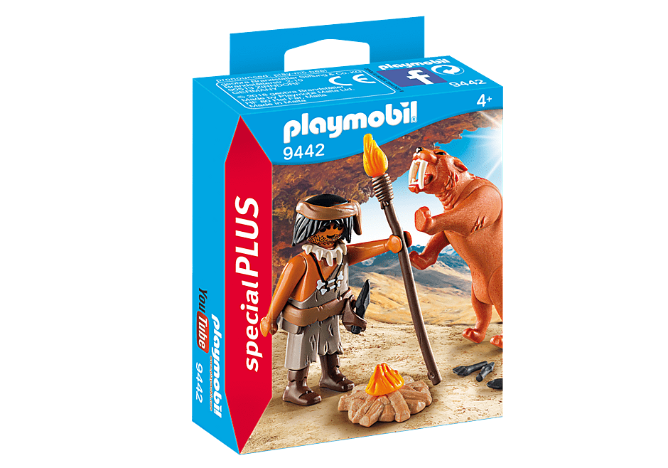 פליימוביל 9442 איש מערות ונמר שן חרב - zrizi toys