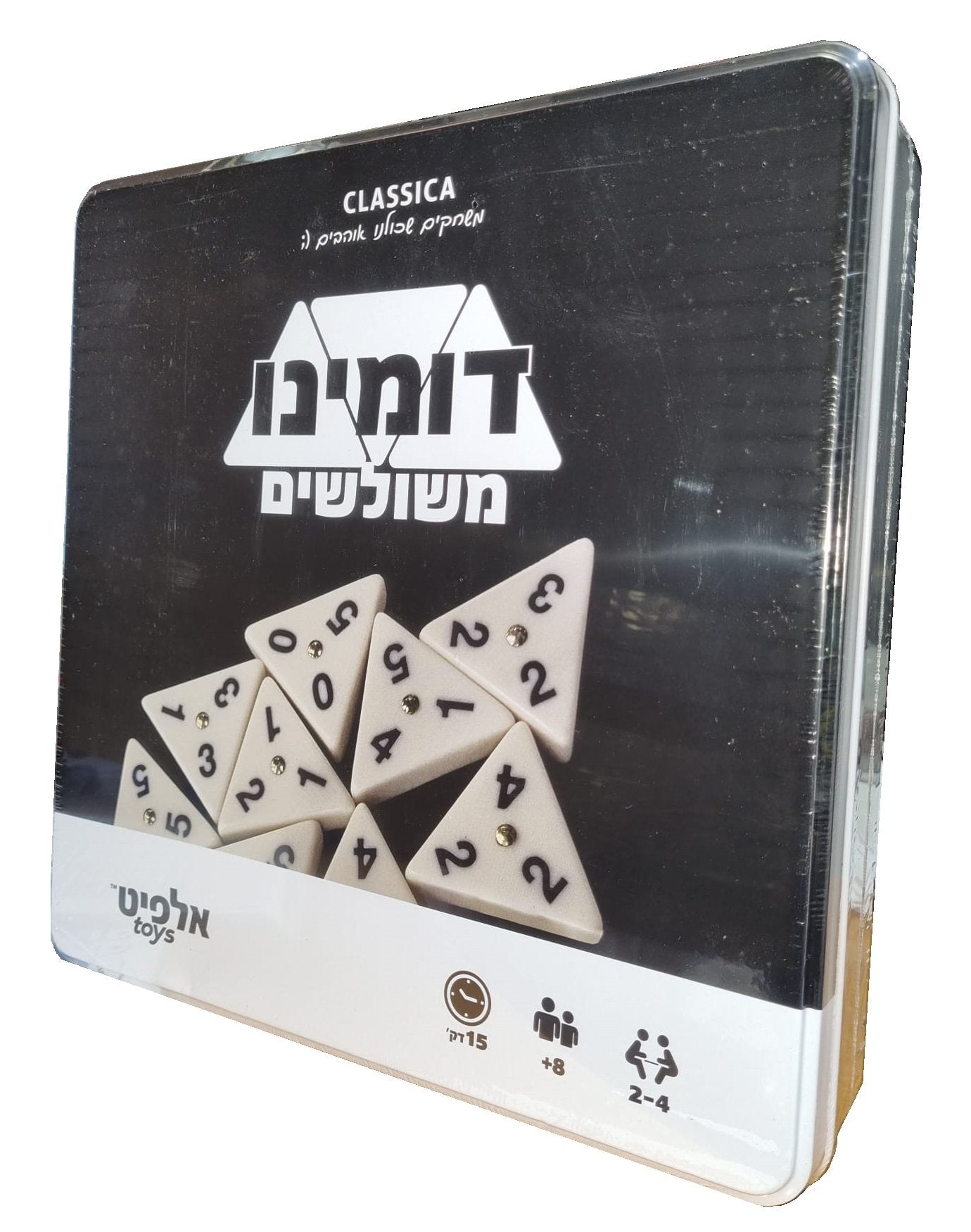 דומינו משולשים קופסת פח