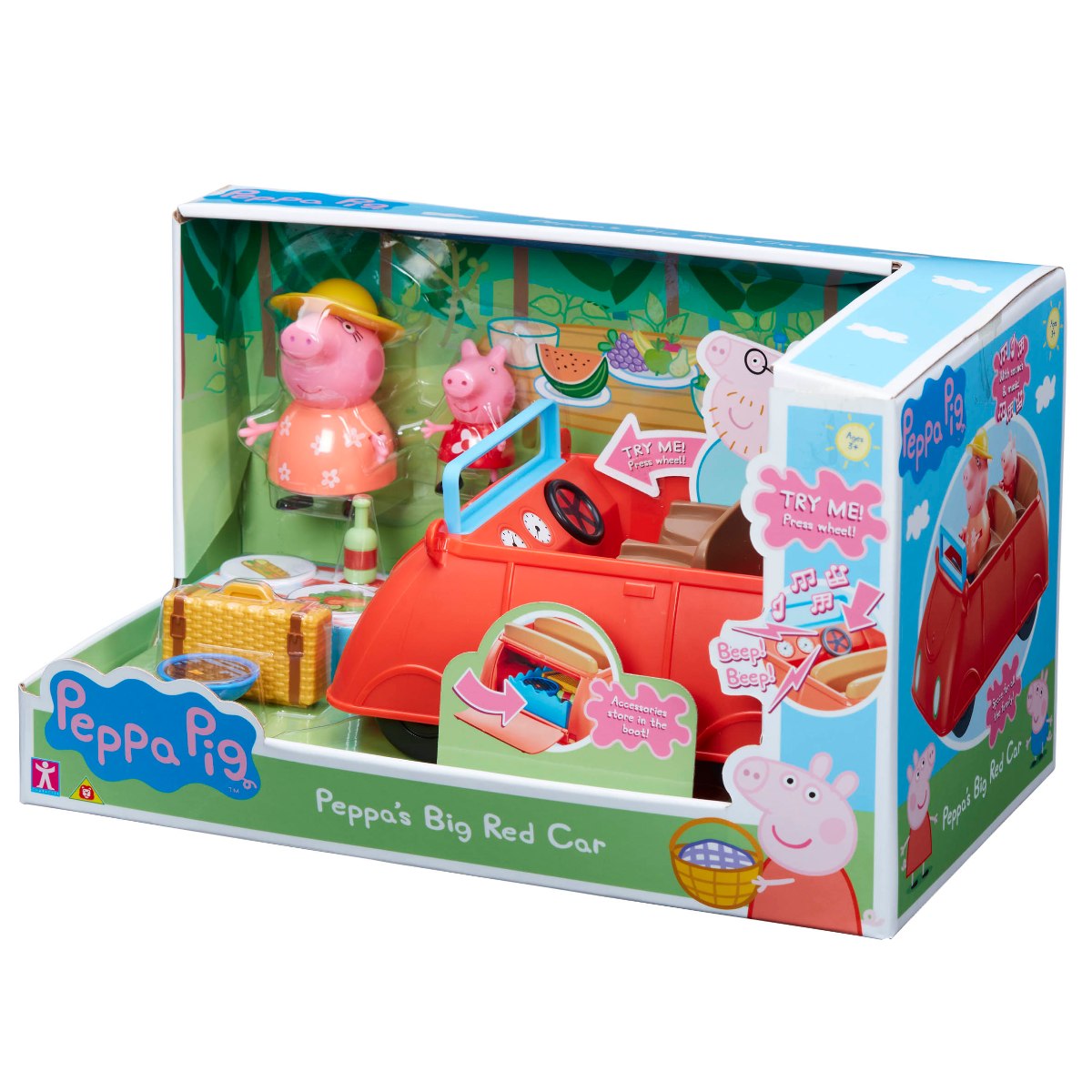 פפה פיג המכונית האדומה הגדולה של פפה עם אביזרים