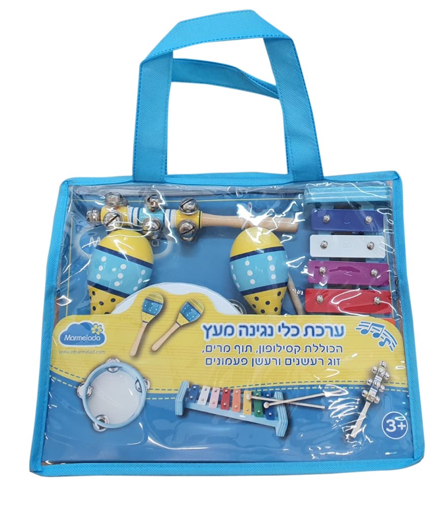 ערכת כלי נגינה מעץ בתיק