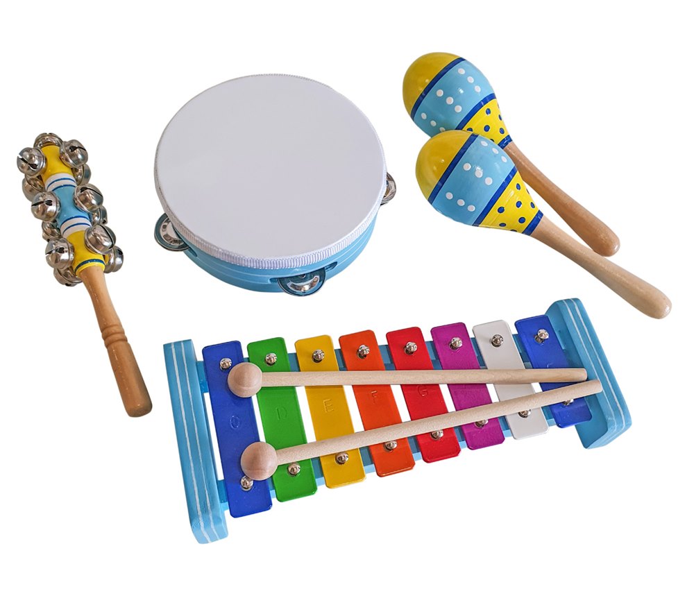 ערכת כלי נגינה מעץ בתיק