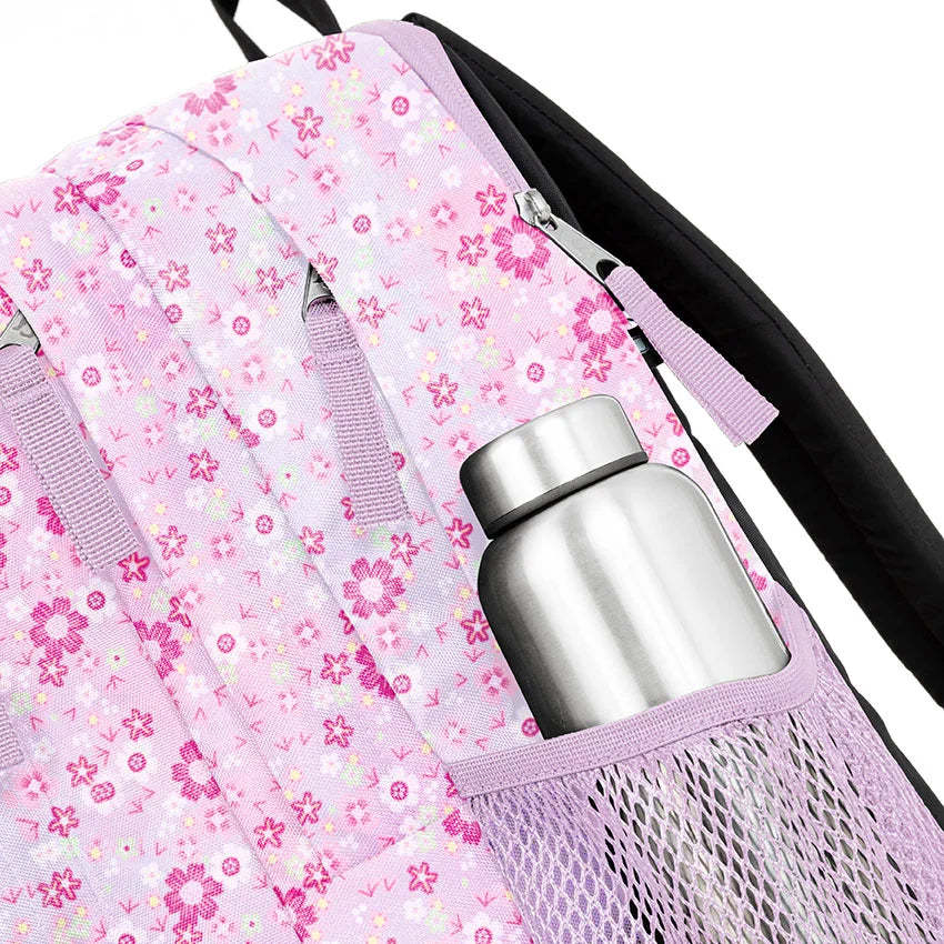 תיק ג'אנספורט ורוד פרחוני גדול Jansport Big Student