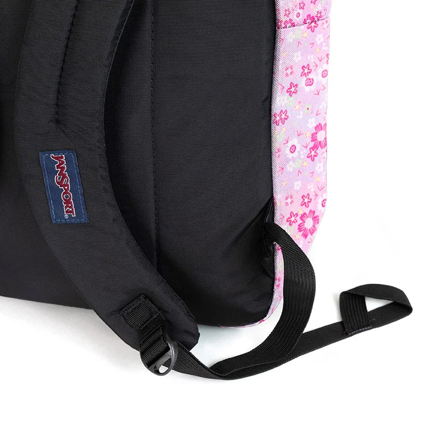 תיק ג'אנספורט ורוד פרחוני גדול Jansport Big Student
