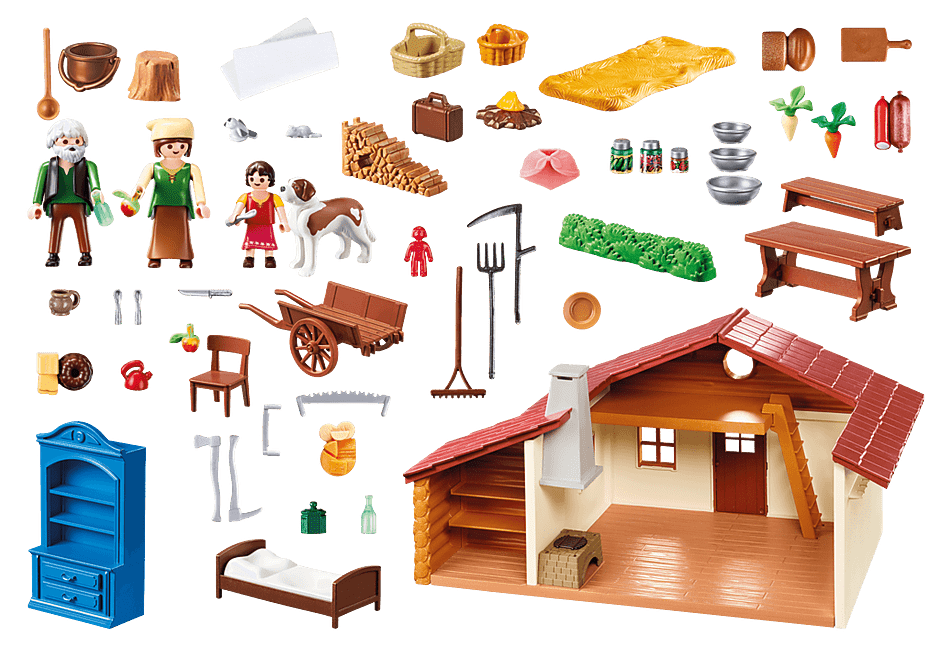 פליימוביל 70253 היידי עם סבא בבקתה באלפים - zrizi toys