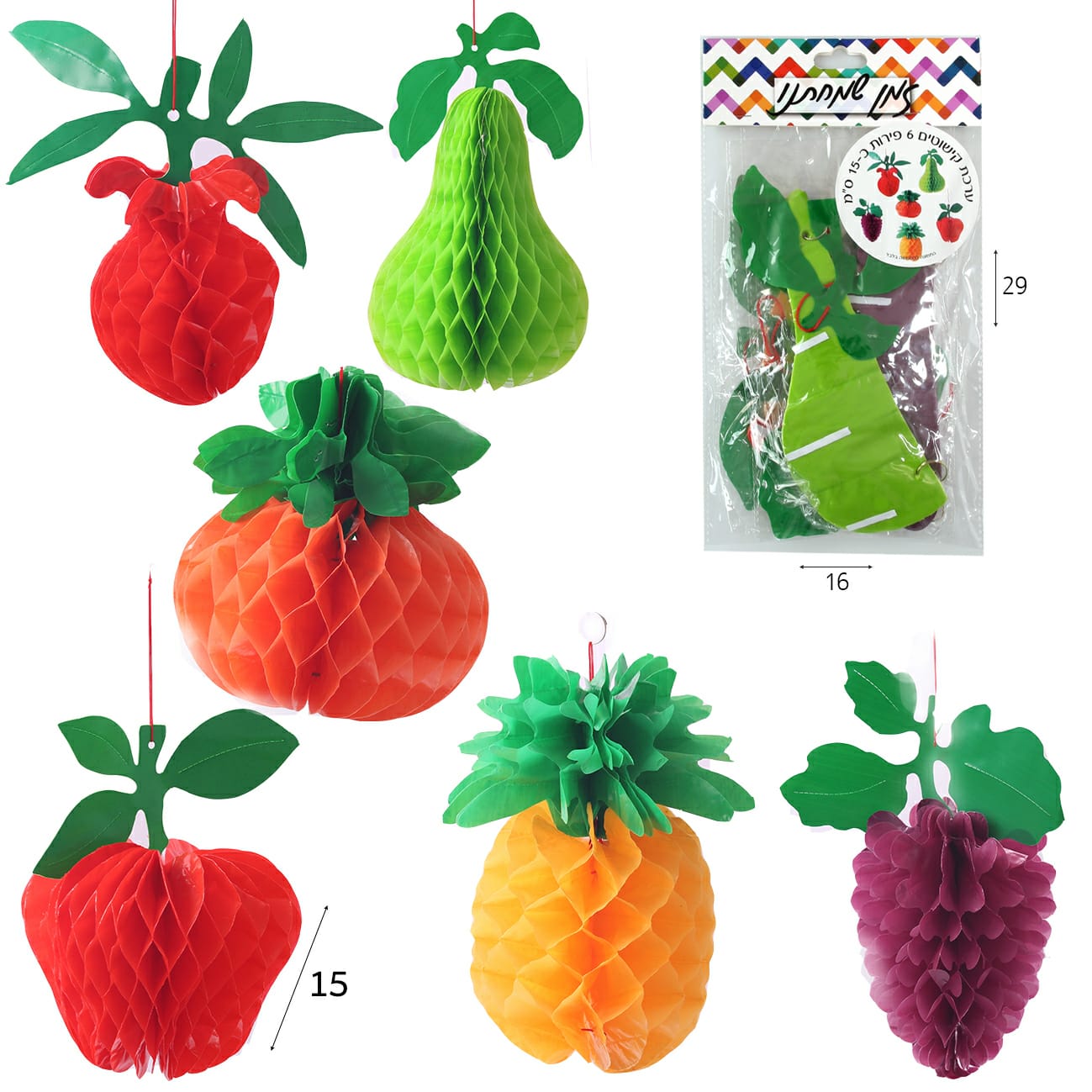 מארז 6 פירות לקישוט הסוכה