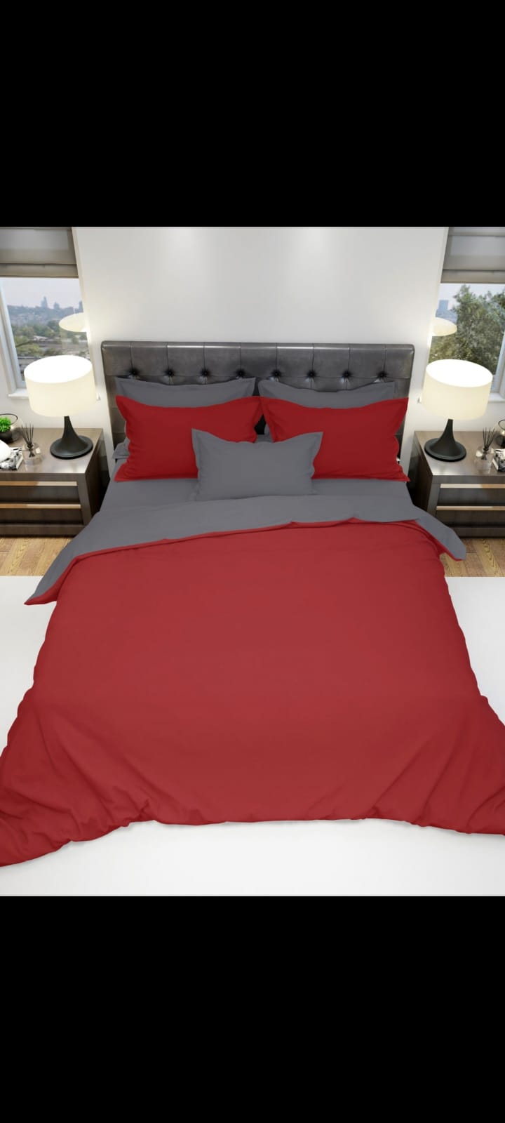 סט מצעים דו צדדי יחיד איכותי פרקל בעל צפיפות חוטים גבוהה מאוד סדין אפור כהה