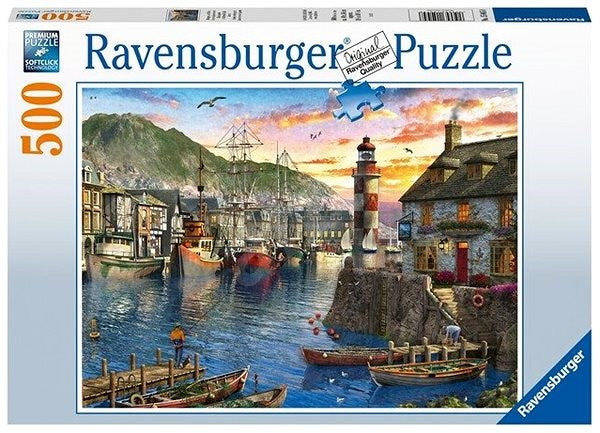 פאזל 500 חלקים זריחה בנמל ravensburger