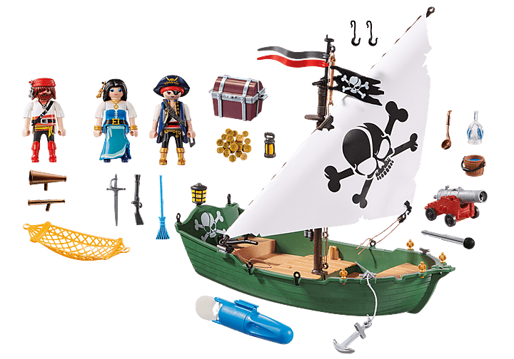 פליימוביל 70151 סירת פיראטים עם מנוע תת ימי - zrizi toys