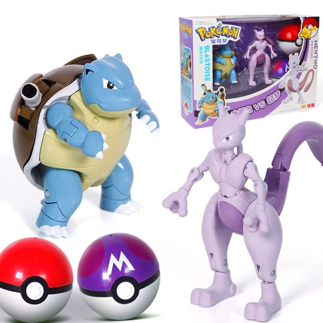 זוג פוקמונים מיוטו ובלאסטויז עם פוכדרים