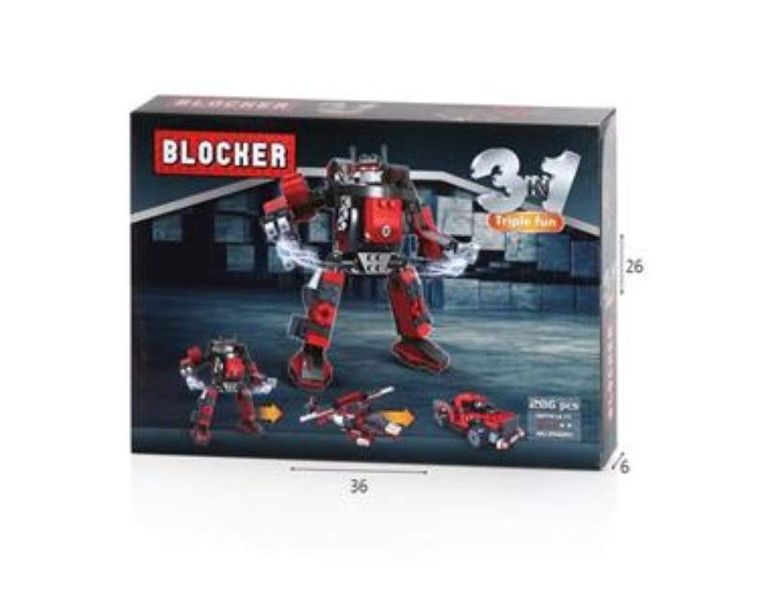 בלוקר 3 ב-1 רובוט אדום 286 חלקים-zrizi toys