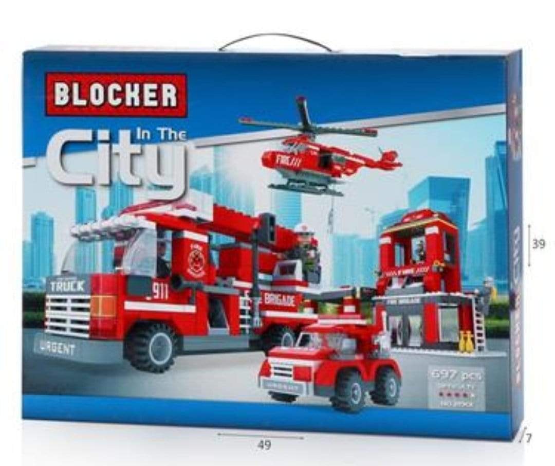 בלוקר תחנת כיבוי אש 697 חלקים-zrizi toys