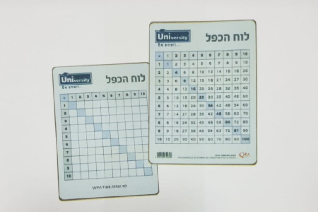לוח הכפל דו צדדי מחיק
