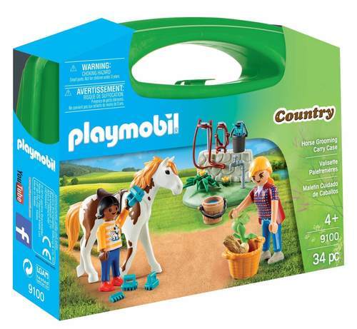 פליימוביל 9100 ערכת השקייה לסוסים במזוודה-zrizi toys