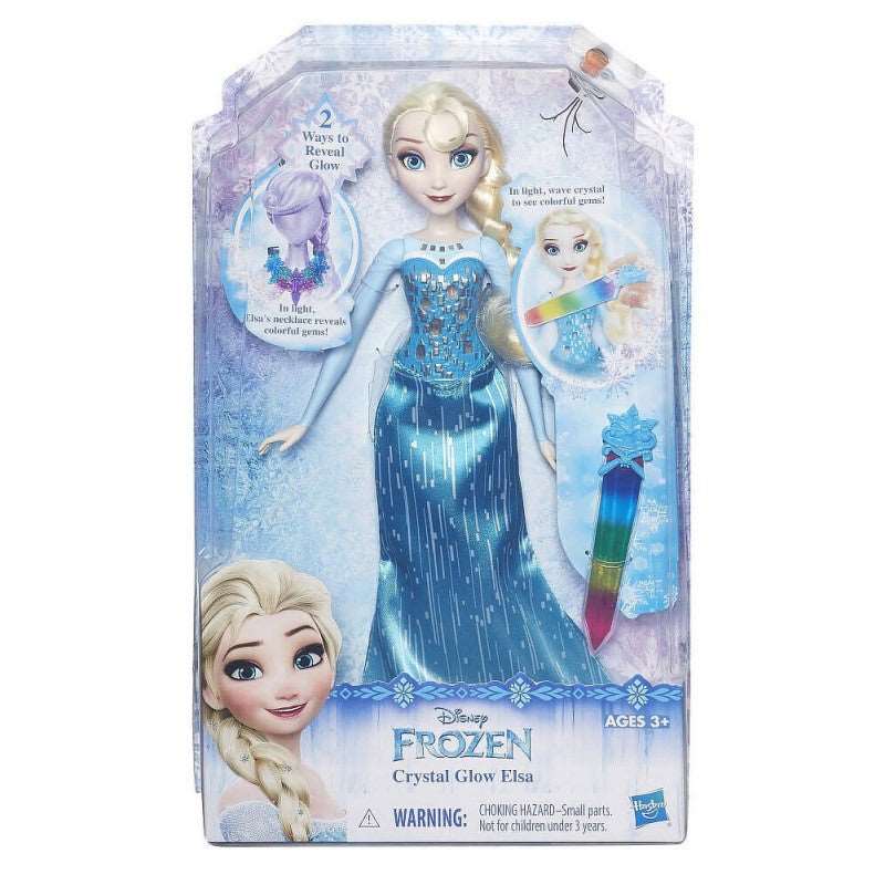 בובת אנה/אלזה קלאסית עם שמלה זוהרת