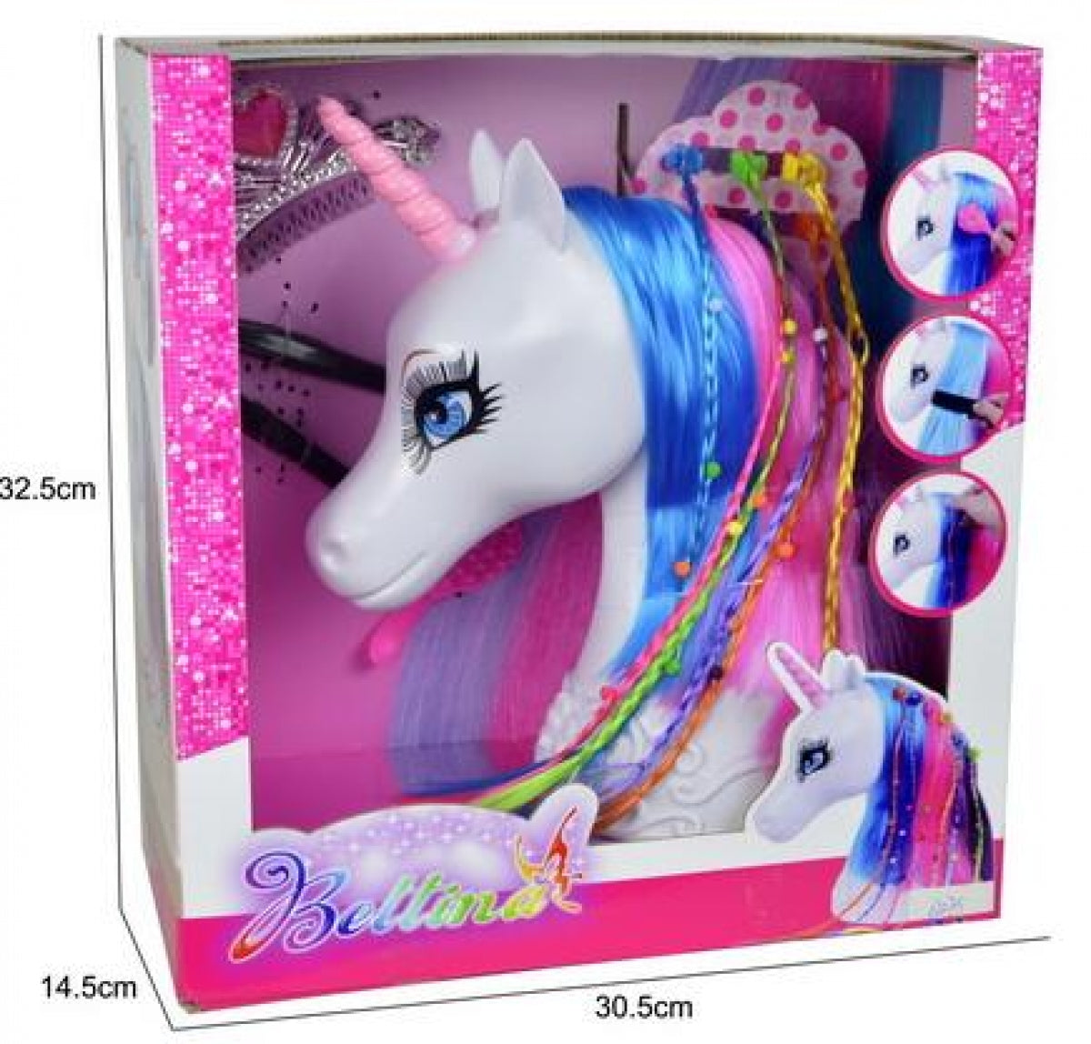 ראש בובה חד קרן עיצוב תסרוקות