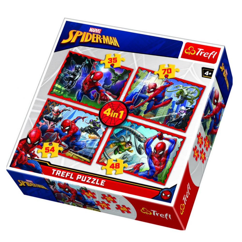 פאזל ספיידרמן סט 4 פאזלים
