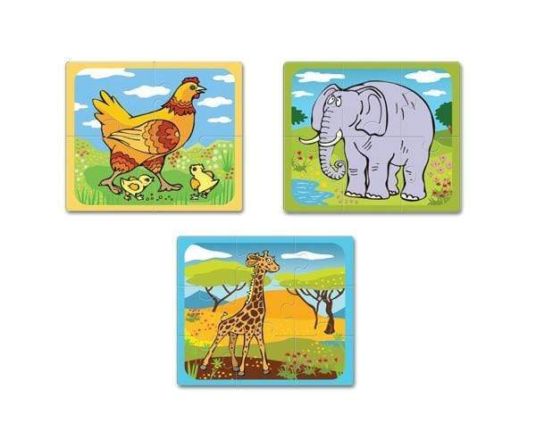 3 פאזלים מגנטיים לפעוטות חיות-zrizi toys