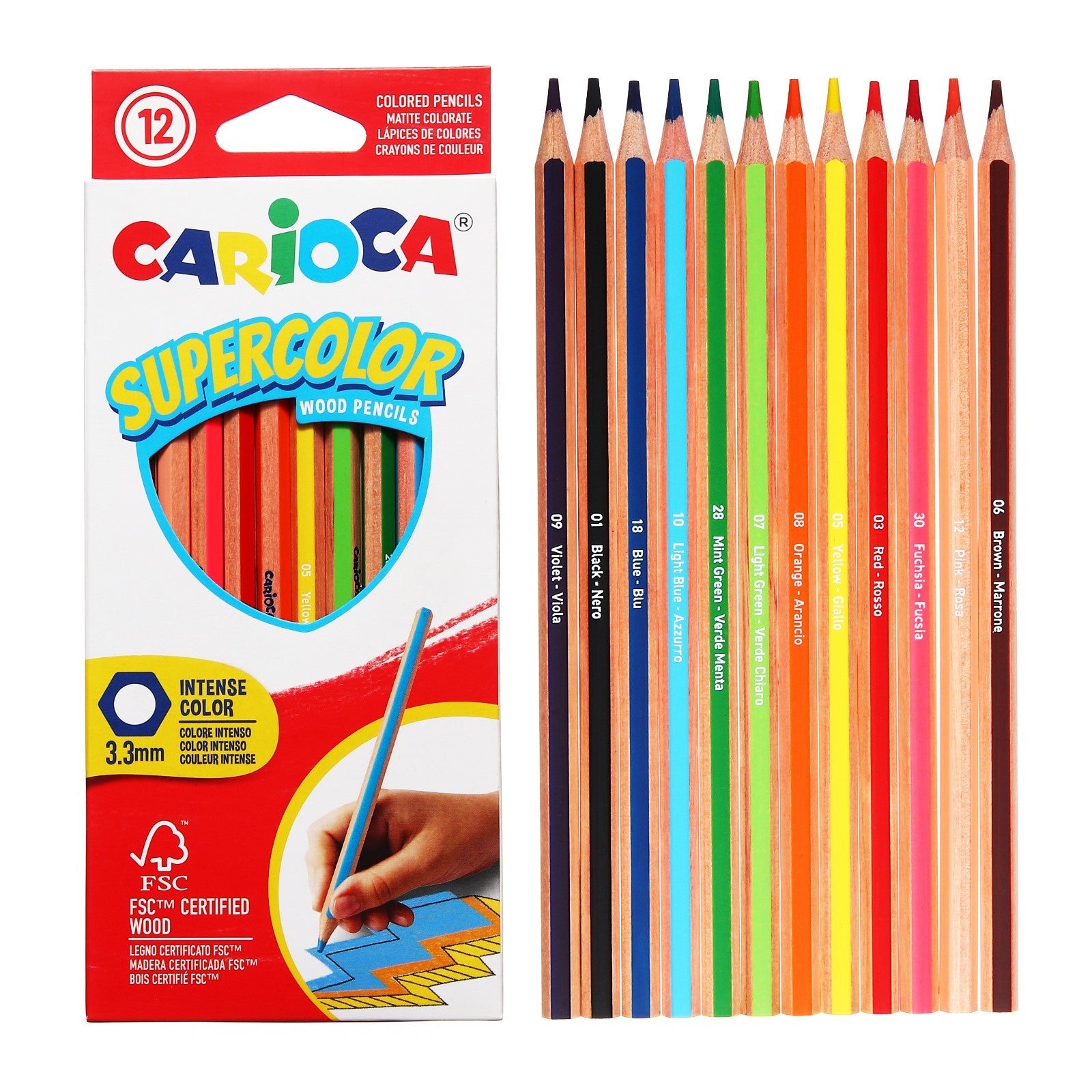 12 עפרונות צבעוניים איכותיים קריוקה