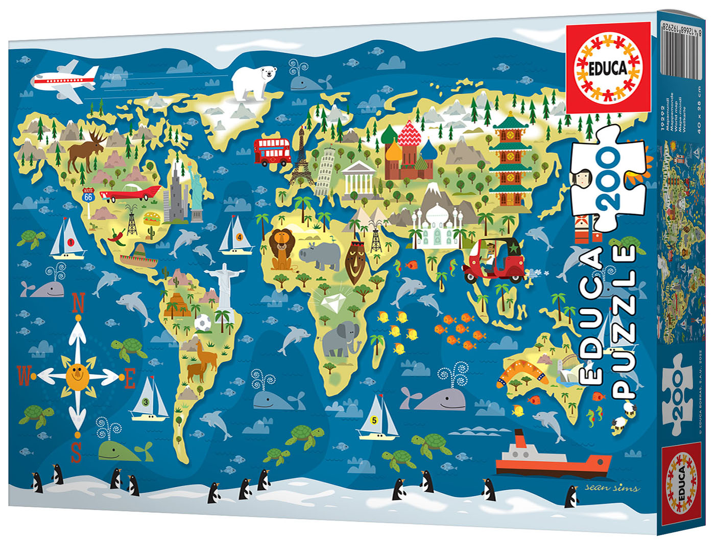 פאזל מפת העולם 200 חלקים