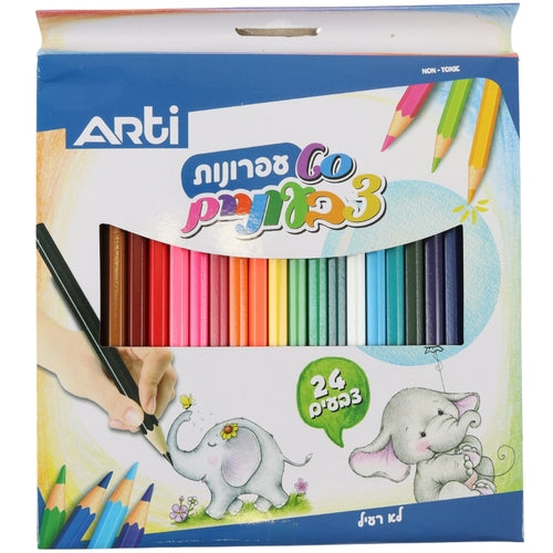 24 עפרונות צבעוניים