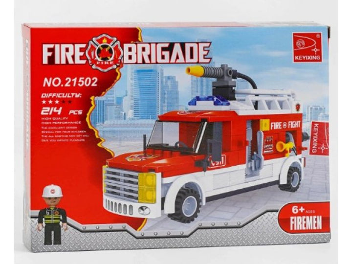 דמוי לגו כבאית מכבי אש