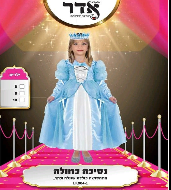 תחפושת נסיכה כחולה 8-12