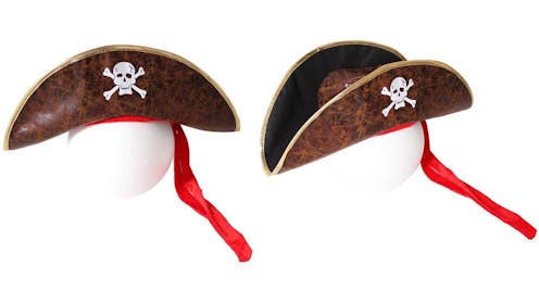 כובע פיראט חום דמוי עור