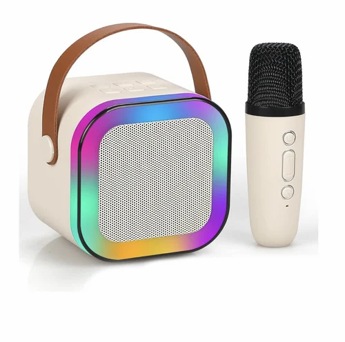 רמקול קריוקי נטען עם מיקרופון – בלוטוס ועיוות קול | צבע אקראי