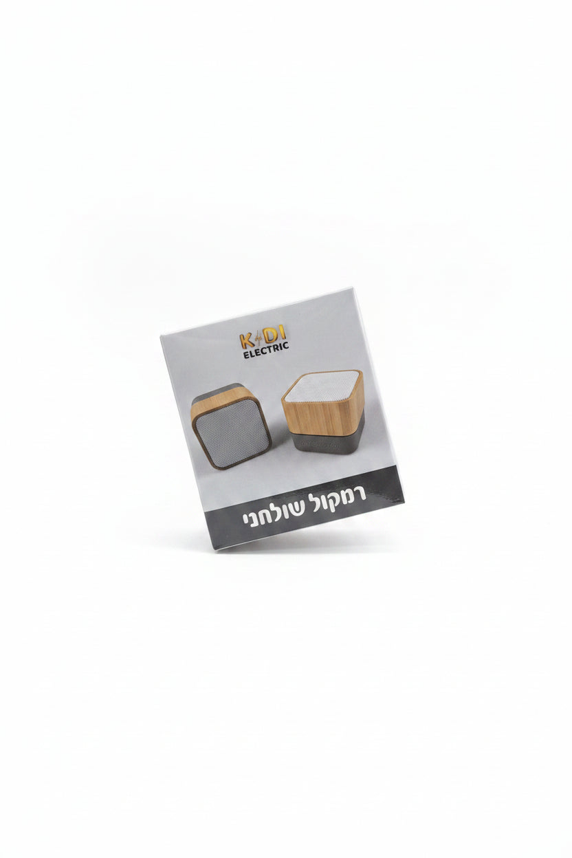 רמקול בלוטות' שולחני קומפקטי בגימור עץ עם תאורת LED צבעונית – מבית K-DI