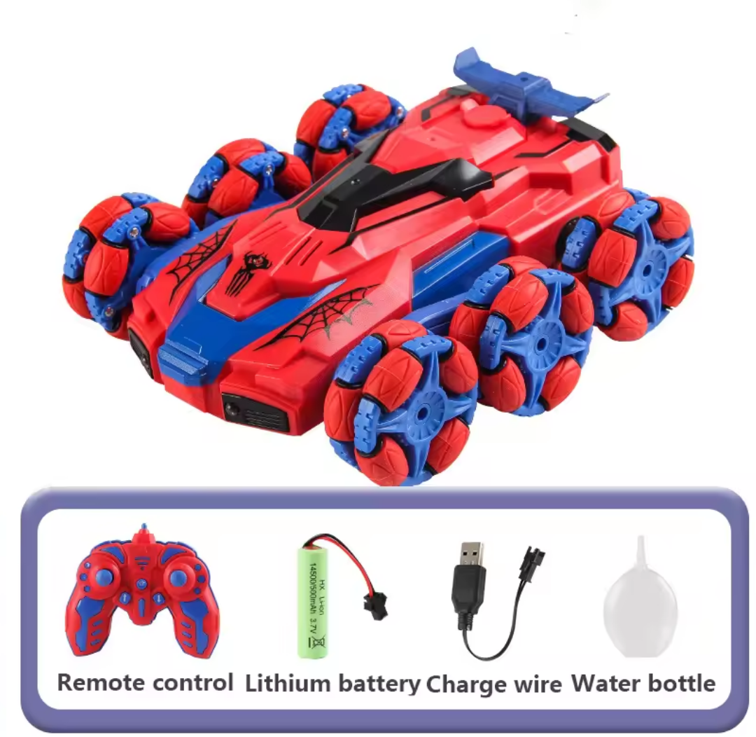 מכונית שלט פעלולים ספיידר נטענת מוציאה עשן