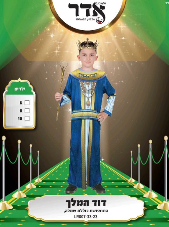 תחפושת דוד המלך 6-10