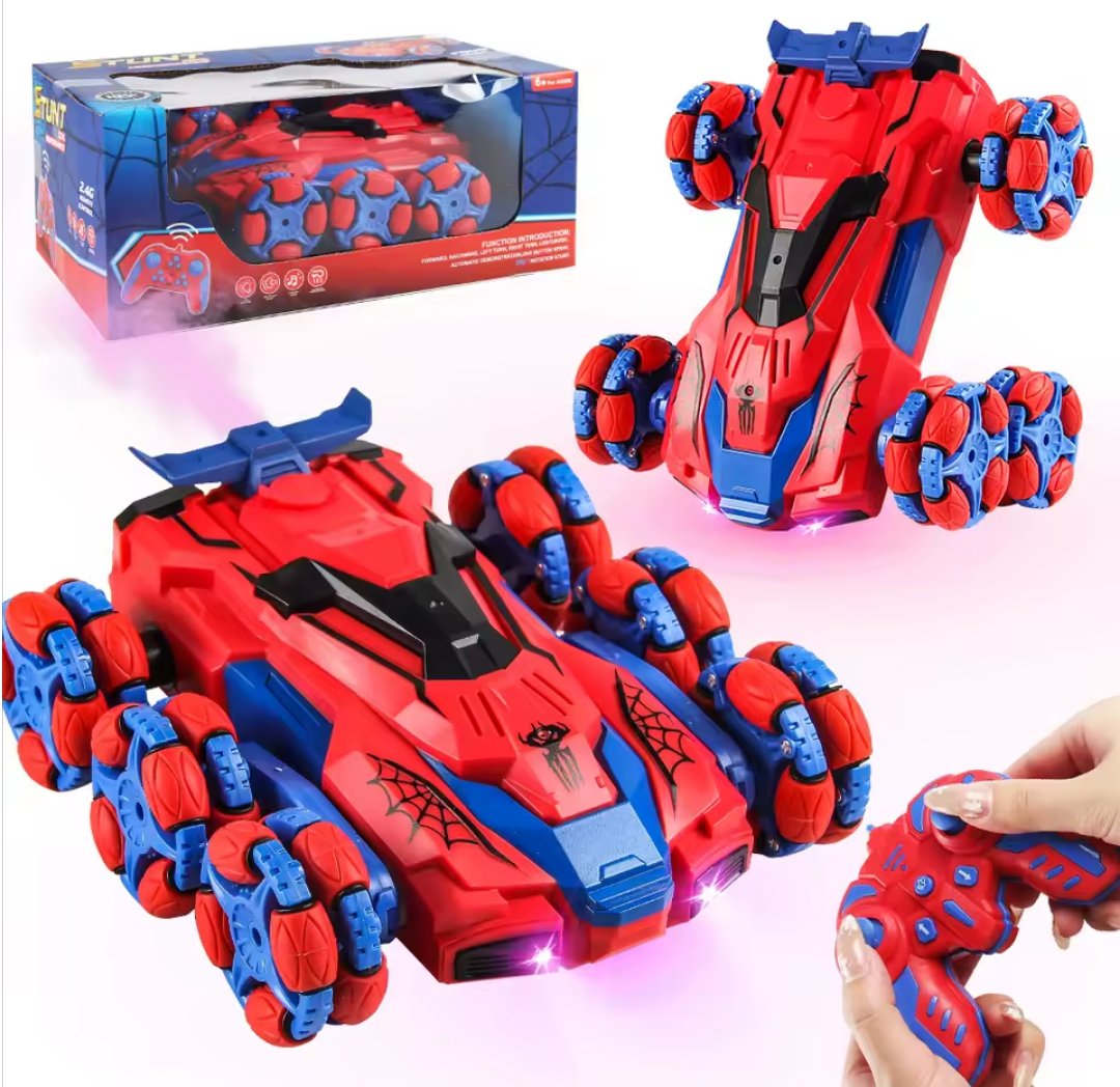 מכונית שלט פעלולים ספיידר נטענת מוציאה עשן