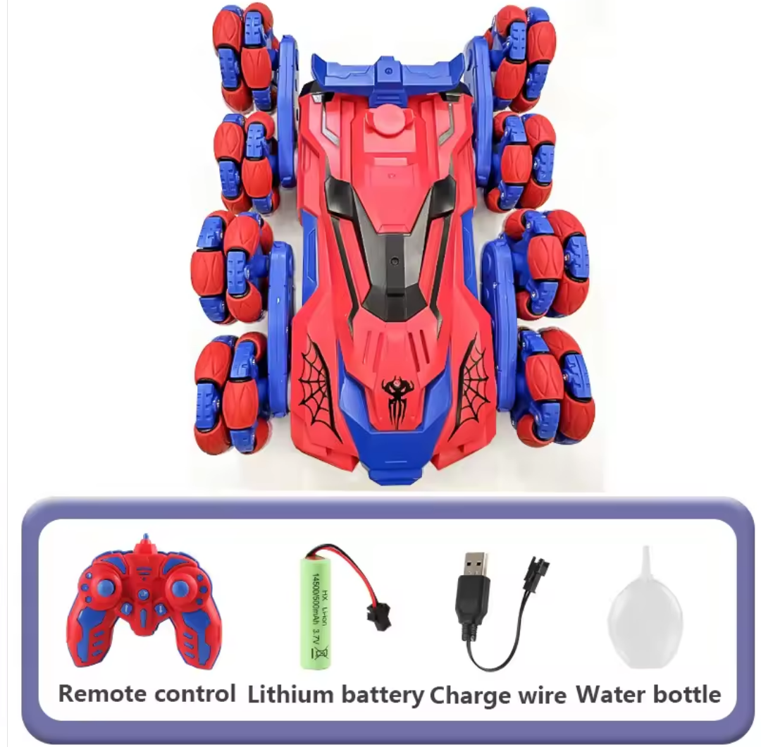 מכונית שלט פעלולים ספיידר נטענת מוציאה עשן