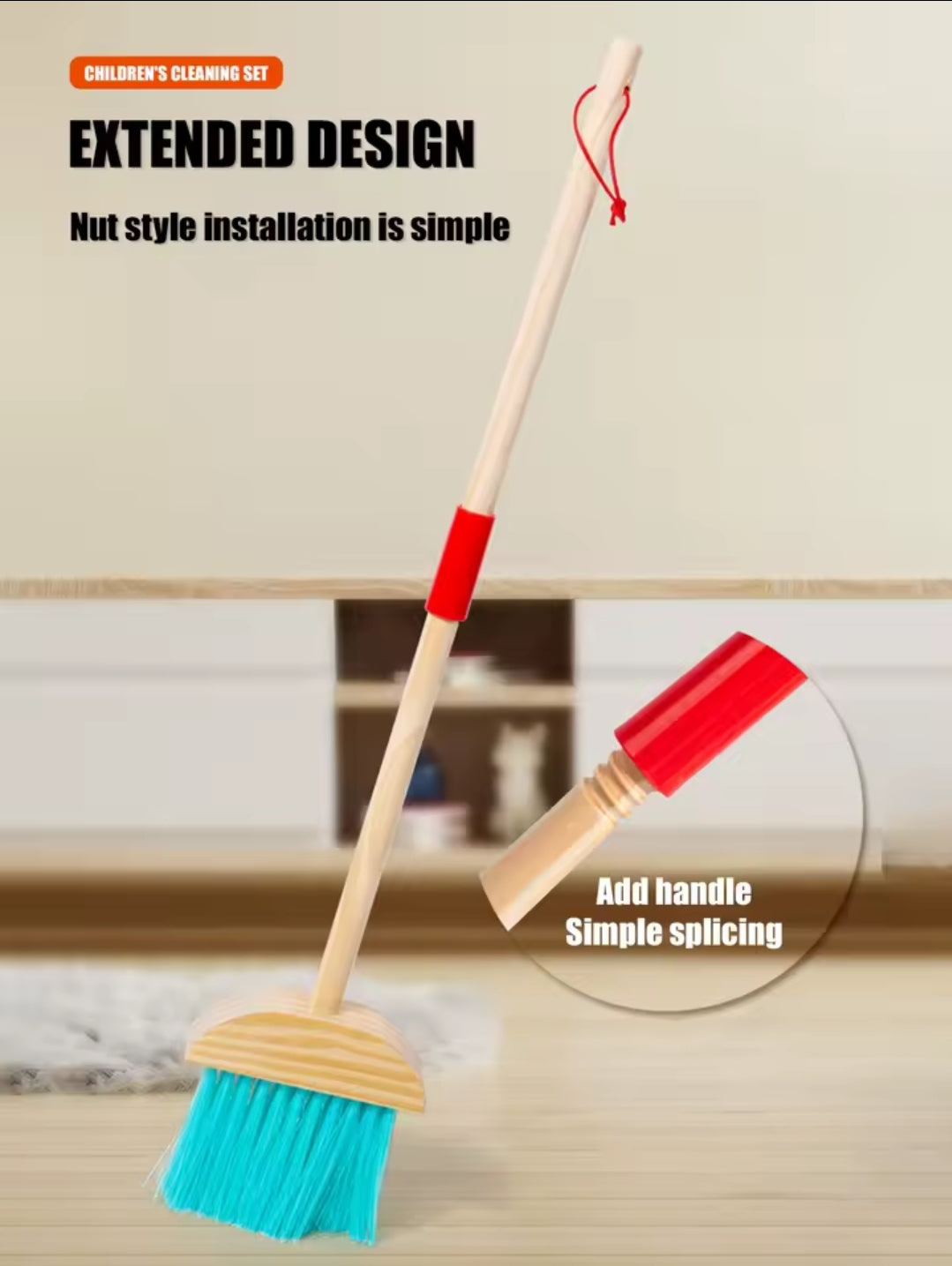 ערכת כלי ניקוי מעץ לילדים